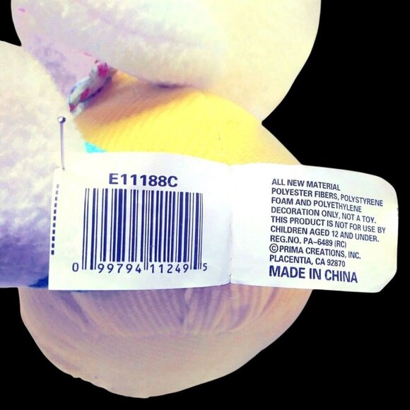 PRIMA Creations Easter Decor Bunny Rabbit 15" White Bow Tie Carrot NOT A TOY - Picture 8 of 8